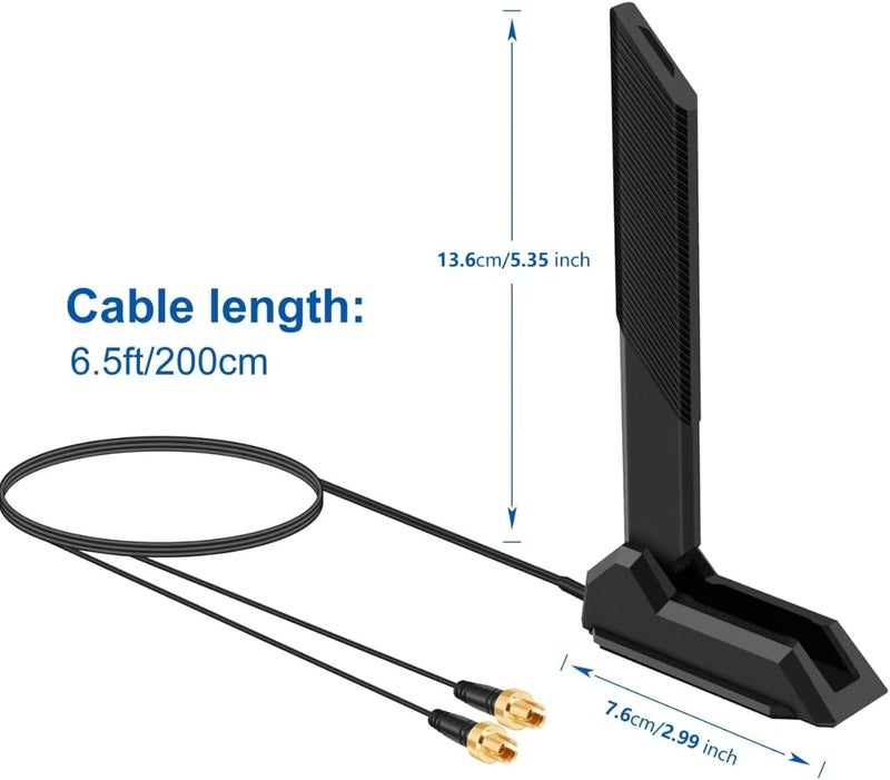 slinkdsco هوائي بديل بقاعدة مغناطيسية للوحة الأم للألعاب WiFi 7 مع واجهة جديدة (ليس RP-SMA) لـ ASUS ROG Strix و ASUS TUF/ROG Crosshair/Prime/ProArt Series لوحات الأم للألعاب WiFi 7 - Image 4
